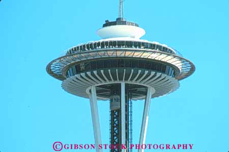 Stock Photo #10298: keywords -  architecture building circle circular cities city commercial design distinctive engineered engineering horz landmark landmarks leg legs modern needle northwest office offices oval round seattle space style support supports tall unique urban washington