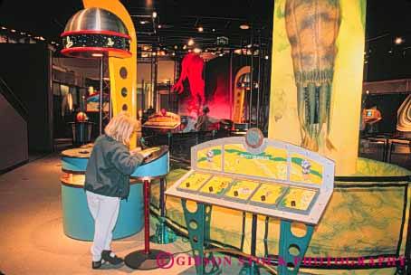 Stock Photo #10318: keywords -  alien aliens center exhibit extraterrestrial girl hands horz indoor interactive museum museums northwest pacific science seattle space washington