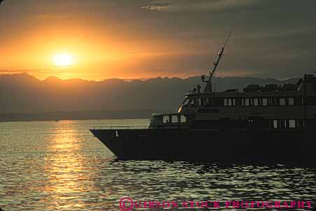 Stock Photo #10343: keywords - boat boats dark dusk evening ferry horz northwest puget seattle ship ships silhouette silhouettes sound sunset sunsets washington water
