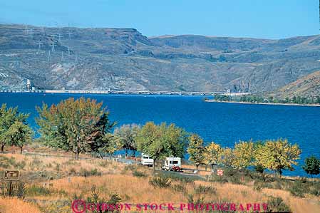 Campers At Lake Roosevelt National Recreation Area Above Grand Coulee Dam On Colu Stock Photo 18462