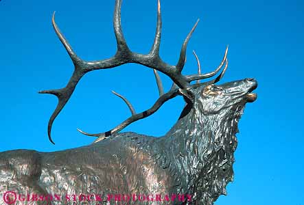 Stock Photo #13010: keywords -  alpine animal antler antlers destination elk hole horz jackson mammal metal mountain mountains outdoor outside rocky sculpture statue statues summer tetons tourist travel west western wyoming