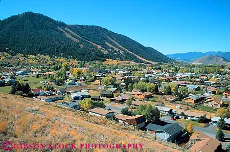 Stock Photo #13016: keywords -  alpine autumn destination elevated hole home homes horz houses jackson mountain mountains neighborhood neighborhoods outdoor outside residential rocky summer tetons tourist town towns travel view west western wyoming