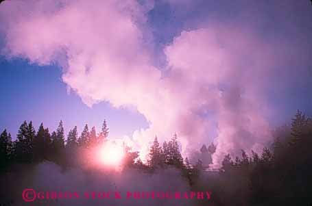 Stock Photo #10951: keywords -  abstract abstraction abstracts basin cloud clouds dawn dead earth fog foggy geologic geological geology geothermal geyser heat heated horz hot landscape moisture mood moody national nature norris park parks pink pool preserve public red reserve scenery scenic science silhouette steam thermal tree trees usa vapor vent water wyoming yellowstone