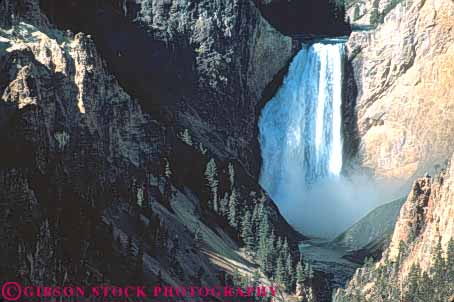 Stock Photo #10958: keywords -  canyon canyons down downward downwards erode erodes eroding erosion fall falls gravity horz landscape lower national nature park parks plunge plunges plunging preserve public reserve scenery scenic steep turbulence turbulent usa water waterfall waterfalls whitewater wyoming yellowstone