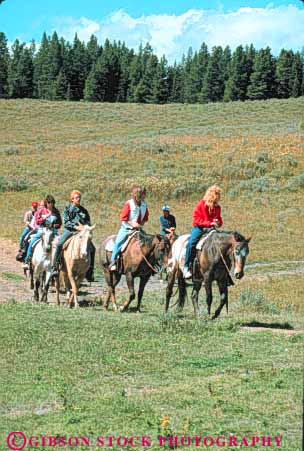 Stock Photo #10983: keywords -  activity group groups horse horseback horses national outdoor outside park parks people public recreation ride riders riding tour tours trip usa vert wyoming yellowstone