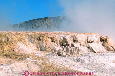 Stock Photo #10994: keywords -  calcium carbonate deposit depositing deposition deposits earth formation geologic geological geology geothermal heat heated horz hot mammoth national natural nature park parks public science spring springs terrace terraces thermal travertine usa water white wyoming yellowstone