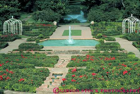 Stock Photo #13033: keywords - botanical cities city fort fountain ft ft. garden gardens horz public rose summer texas worth