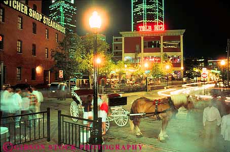 Stock Photo #11826: keywords -  buildings cafe cafes dallas dark district downtown dusk end evening horz lighting lights night social texas west