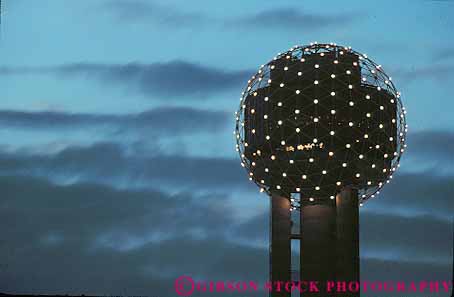Stock Photo #11834: keywords -  abstract architecture ball building buildings circle circular dallas dark design dusk evening horz landmark landmarks lighting lights modern new night reunion round shape shapes sphere spheres spherical style texas tower towers