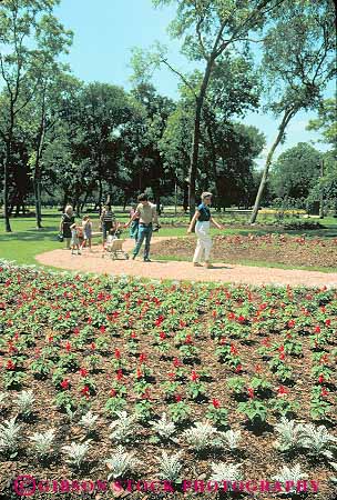 Stock Photo #11836: keywords -  botanical dallas garden gardens outdoor outside people recreation summer texas through vert walk walkers walking