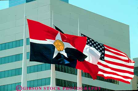 Stock Photo #11845: keywords -  american city colorful dallas flag flags horz pole poles state symbol symbolic symbols texas three