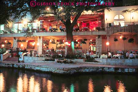 Stock Photo #11445: keywords -  antonio attraction canal canals dark dusk evening horz lighting lights night riverwalk san texas tourist