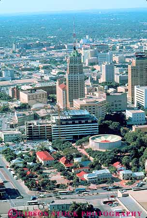 Stock Photo #11448: keywords - aerial aerials antonio cities city cityscape cityscapes downtown elevate elevated san skyline skylines texas urban vert view