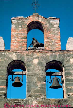 Stock Photo #11454: keywords -  american antonio bell bells building church francisco historic history masonry mexican mission missions national old park parks public san site stone texas tower vert