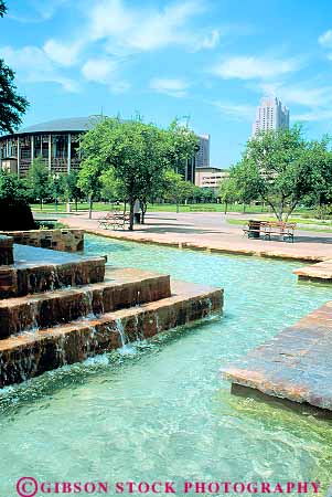 Stock Photo #11460: keywords -  angle angles antonio corner corners design downtown fair fountain fountains hemis landscape landscaping modern municipal park parks plaza plazas public right san style texas urban vert water