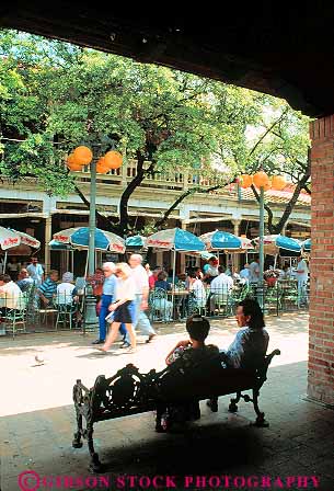 Stock Photo #11462: keywords - antonio cafe cafes market markets outdoor outside people relax relaxed relaxing san social square summer texas vert