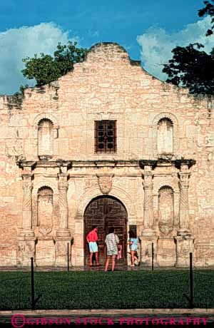 Stock Photo #3393: keywords -  alamo american antonio architecture building historic history kandmark landmarks mexican mission missions national old park parks public san stone texas tourist vert vintage war