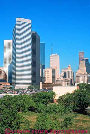Stock Photo #7556: keywords -  america american architecture building buildings business center cities city cityscape cityscapes downtown houston modern new office skyline skylines texas urban usa vert west