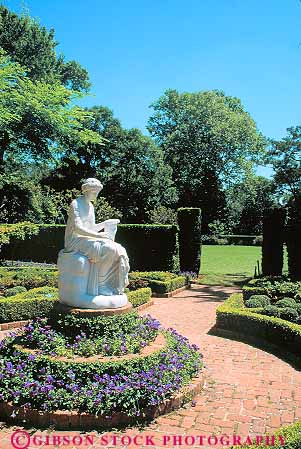 Stock Photo #11889: keywords - bayou bend brick bricks garden historic houston landscape landscaped landscaping path paths statue texas vert