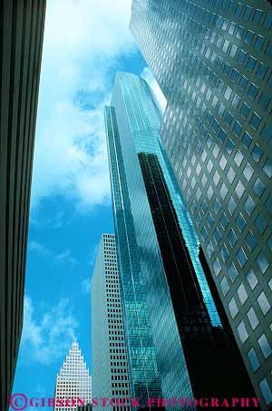 Stock Photo #11894: keywords -  architecture building buildings canyon corporate corporations design downtown glass high houston modern new office rise sky skyward style texas up upward upwards vert view windows