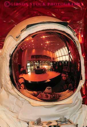 Stock Photo #13045: keywords - astronaut center display displaying displays equipment exhibit exhibits exploration face glass helmet helmets houston johnson museum museums reflect reflection reflects rocket rockets science space suit technology texas vert