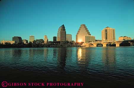 Stock Photo #7864: keywords -  ame american architecture austin building buildings business center cities city cityscape cityscapes colorado downtown dusk horz lake modern new office offices rica river skyline skylines sunset texas urban us usa water