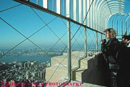 Stock Photo #9090: keywords -  building buildings city deck downtown elevate elevated empire high horz new observation office panoramic people see state tall urban view york