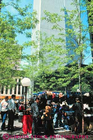 Stock Photo #9107: keywords -  city downtown in liberty new park sell selling shade vendors vert york