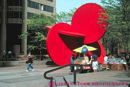 Stock Photo #9132: keywords -  business city food horz new retail sculpture sculptures sell seller selling sidewalk small snack snacks street vendor vendors york