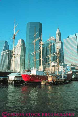 Stock Photo #9143: keywords -  city float floating historic maritime museum museums new old port seaport ship shipping ships south street vert waterfront york