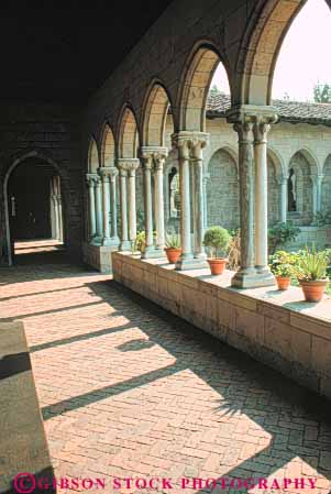 Stock Photo #9151: keywords -  arch arches architecture art city cloisters design gothic masonry metropolitan museum museums new of stone style vert york