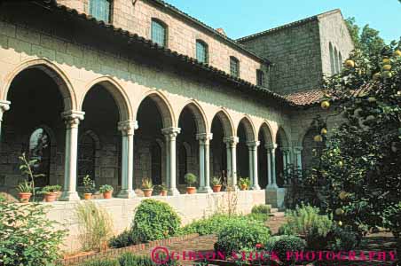 Stock Photo #9153: keywords -  arch arches architecture art city cloisters design gothic horz masonry metropolitan museum museums new of stone style york