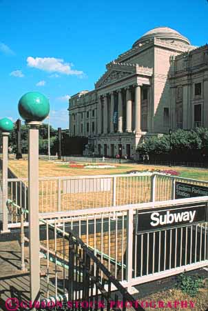 Stock Photo #9160: keywords -  architecture brooklyn building buildings city entrance museum museums new subway vert york