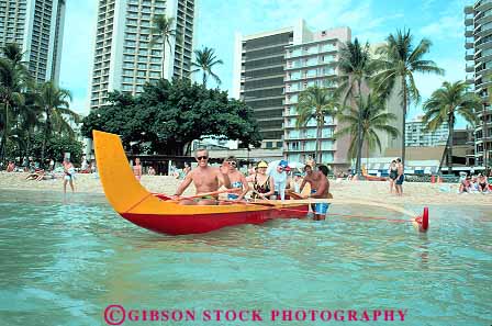 Stock Photo #13058: keywords -  beach boat boats canoe canoes destination hawaii hawaiian horz in island islands leisure oahu outrigger paddle people recreation shore tour tourist tourists tours travel tropical vacation waikiki