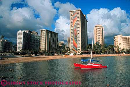 Stock Photo #7579: keywords -  america american architecture beach building buildings business center cities city cityscape cityscapes coast coastal destination downtown hawaii horz island modern new oahu ocean office resort sea shore shoreline skyline skylines travel tropical urban usa vacation waikiki