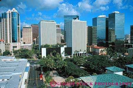 Stock Photo #7582: keywords -  america american architecture building buildings business center cities city cityscape cityscapes downtown hawaii honolulu horz modern new oahu office skyline skylines tropical urban usa