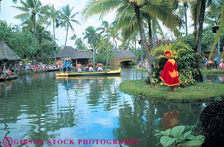 Stock Photo #13123: keywords -  act acting actor actors boat boats canoe canoes center costume costumed costumes cultural demonstrate demonstrates demonstrating demonstrator demonstrators entertain entertainers entertaining entertainment entertains hawaii hawaiian hawaiians heritage historic history horz island islands native natives oahu pageant pageants people perform performance performers performing performs polynesian recreate recreates recreating reenact reenacting reenactment reenacts show showing shows tropical water