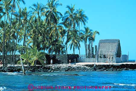 Stock Photo #13133: keywords - attraction big city coast coastal destination hawaii hawaiian historic history horz island national native ocean of park parks people refuge sea shore shoreline site sites tourist tourists traveler travelers visitor visitors walking