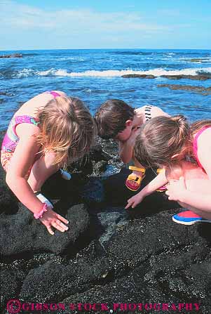 Stock Photo #13140: keywords -  big coast coastal destination explore exploring find finder finding girls hawaii hawaiian island islands lava leisure ocean outdoor outside play playing recreation released rock sea shore shoreline sport tidepool travel vacation vert