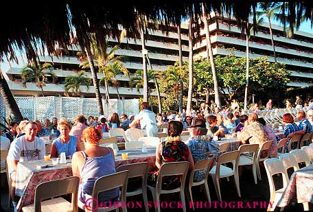 Stock Photo #13176: keywords - big dine dining eat food group groups hawaii hawaiian horz island islands kailua kona luau outdoor outside people recreation resort royal seated sport tropical vacation