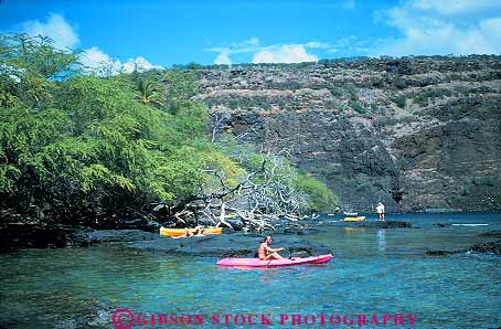 Stock Photo #13188: keywords -  bay big boat boating boats hawaii hawaiian horz island islands kayak kayaker kayakers kayaking kealakekua material paddle paddler paddlers paddles paddling people recreation sport synthetic tropical
