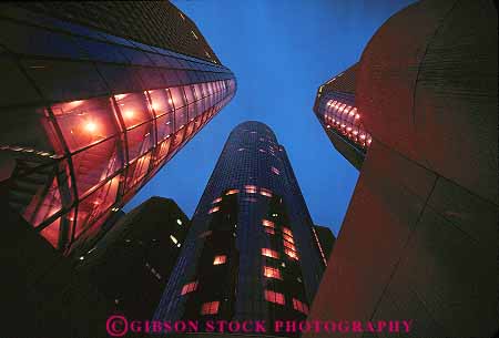 Stock Photo #12227: keywords - abstract abstraction abstracts architecture building buildings center design detroit downtown dusk high horz lighting lights michigan modern new office renaissance rise sky skyward style up upward upwards urban view window windows