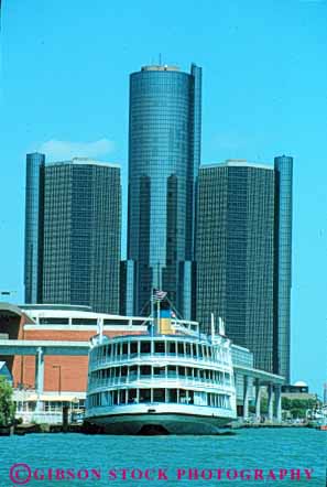 Stock Photo #7584: keywords -  america american architecture building buildings business center cities city cityscape cityscapes detroit downtown high michigan modern new office renaissance skyline skylines tall urban usa vert