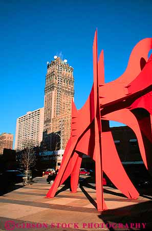 Stock Photo #12237: keywords -  abstract abstraction abstracts and art cities city detroit downtown her lady metal michigan public red sculpture sculptures suite vert young