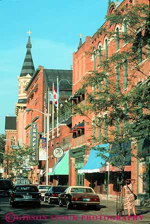 Stock Photo #12243: keywords -  building buildings community detroit district downtown ethnic greek greektown heritage michigan neighborhood shops store stores street streets town urban vert