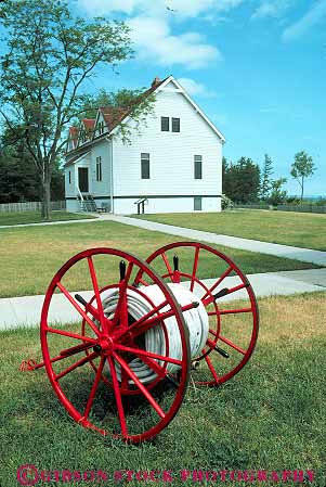Stock Photo #13223: keywords - antique bear cart carts coast coil coils dunes equipment fighting fire great guard historic hose hoses lakes lakeshore life line michigan midwest museum museums national old park parks region rope saving shed sleeping vert vintage wheel wood