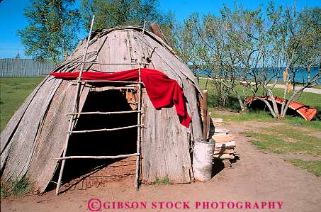 Stock Photo #13235: keywords - american bark building buildings city colonial fort great historic home horz house hut indian lakes mackinaw michigan michilimackinac midwest native primitive reconstructed reconstruction region shelter shelters wigwam wigwams wood wooden