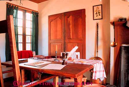 Stock Photo #13236: keywords - building buildings city colonial fort forts furniture great historic horz inside interior lakes log logs mackinaw michigan michilimackinac midwest reconstructed reconstruction region room wood wooden