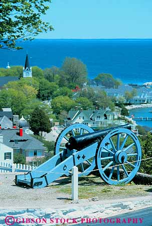 Stock Photo #12057: keywords - attraction cannon canons destination elevate elevated fort ft ft. historic island islands mackinac mackinaw michigan overview resort resorts tourist travel vert view weapon
