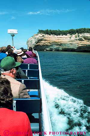 Stock Photo #13246: keywords - boat boats fresh freshwater great lake lakes lakeshore michigan national park parks peninsula people pictures region rocks superior tour tourist tourists tours upper vert